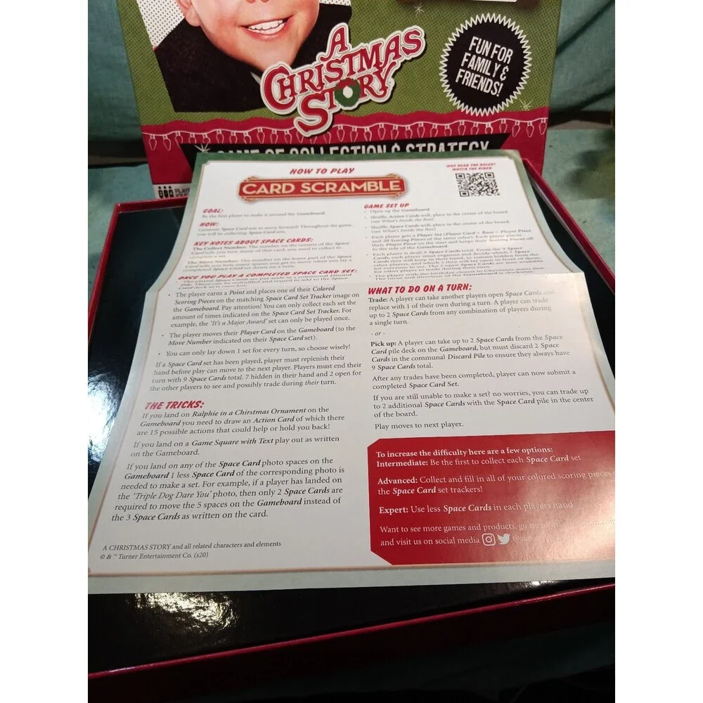 A CHRISTMAS STORY CARD SCRAMBLE GAME  PETER BILLINGSLEY SANTA